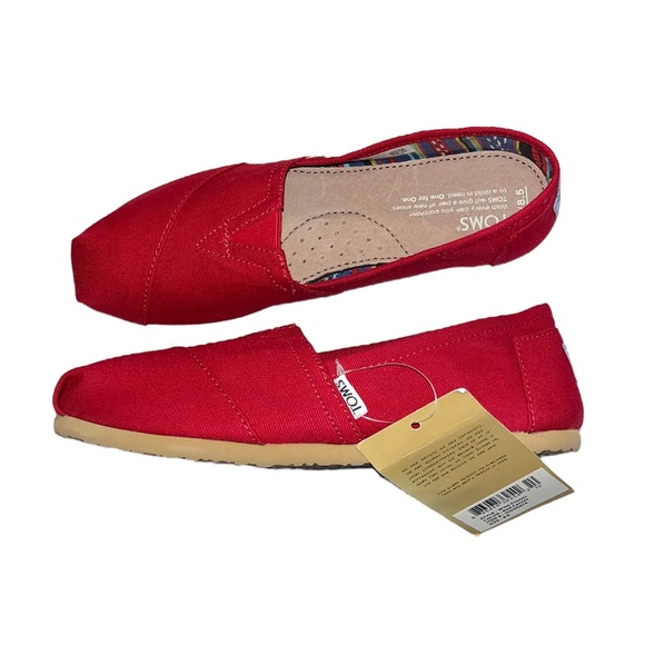 Toms Shoes Nwt Toms Alpargata Womens Classic Red Canvas Shoes
